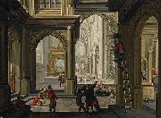 Dirck van  Delen Iconoclasts in a church Spain oil painting artist